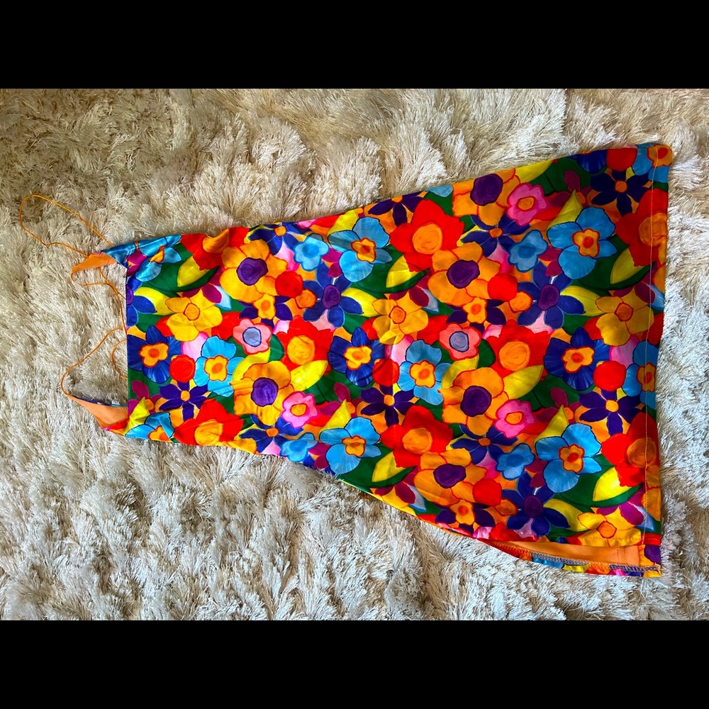 Floral silk mini dress